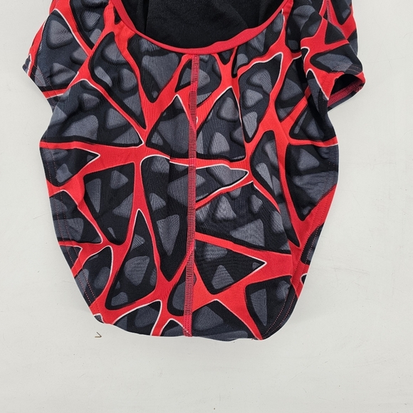 Speedo Endurance Red Black Racerback Competition swimsuit size 12/32 - Picture 9 of 11